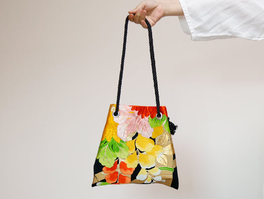 <B06K-036> FUJIYAMA Bag -KIMONO BLACK