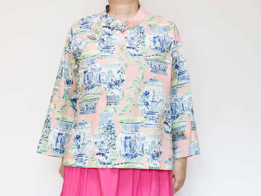 <T27PV> CHINOISERIE Blouse PINK CHINA