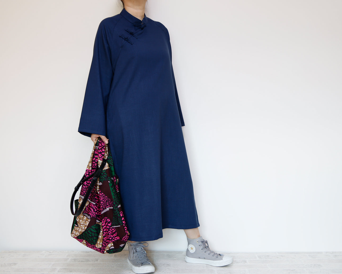 <D25NV> CHINOISERIE DRESS -NAVY