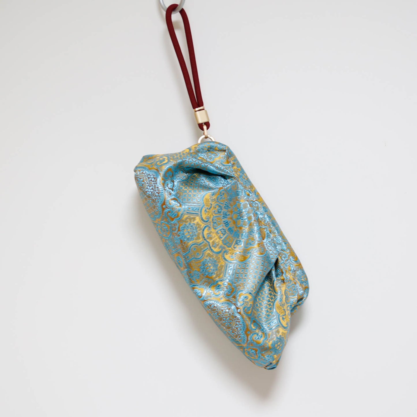 <B10GC> DIM SUM CLUTCH BAG GOLD + CYAN