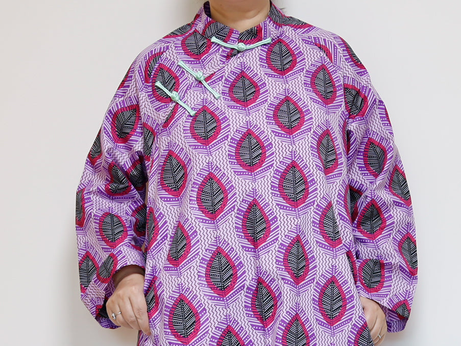 <D25J-001> CHINOISERIE DRESS AFRICAN PRINT