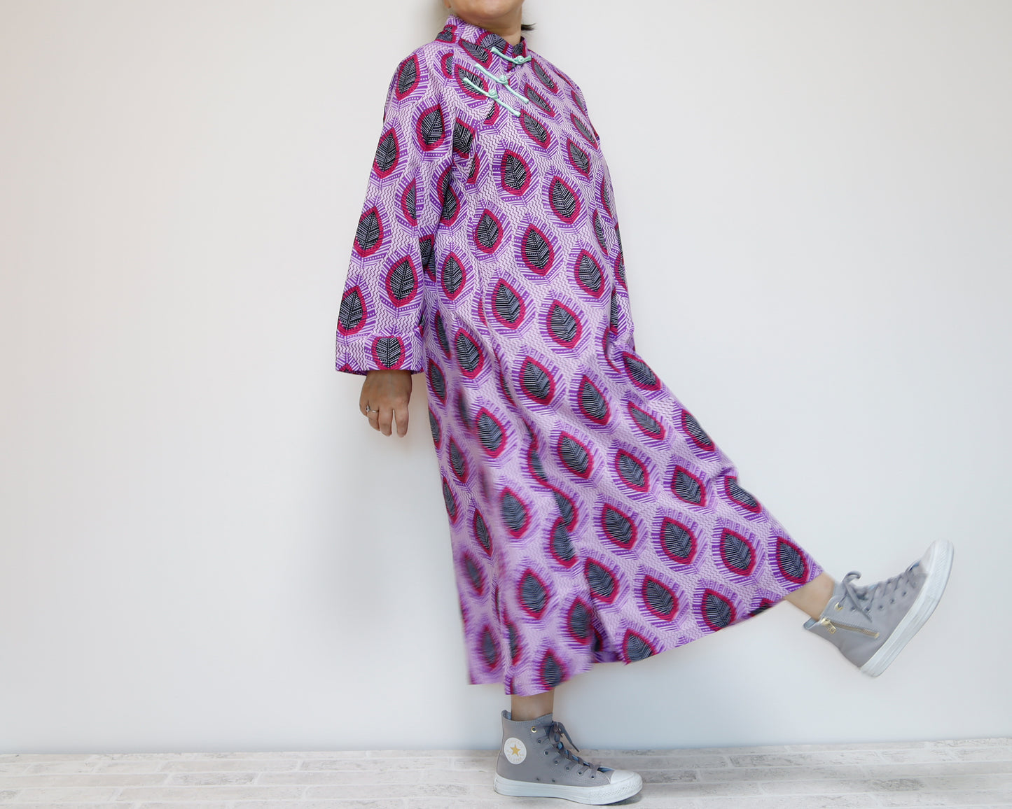 <D25J-001> CHINOISERIE DRESS AFRICAN PRINT