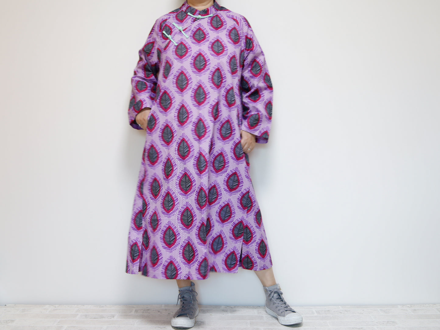 <D25J-001> CHINOISERIE DRESS AFRICAN PRINT