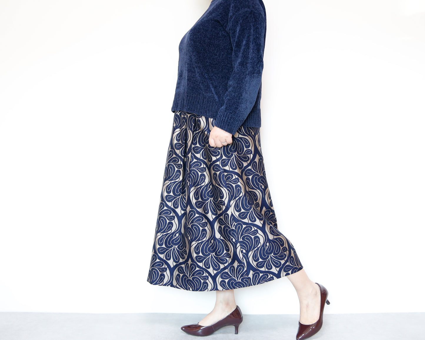 <S17CG80>COVENT GARDEN WOVEN Skirt -Length 80cm