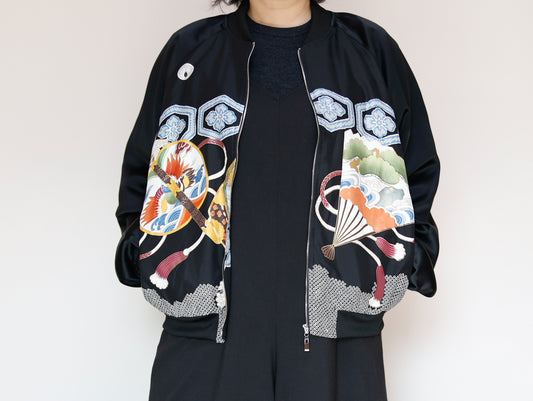 <J09-022> KIMONO BOMBER Jacket  -Mens M  Ladys XL