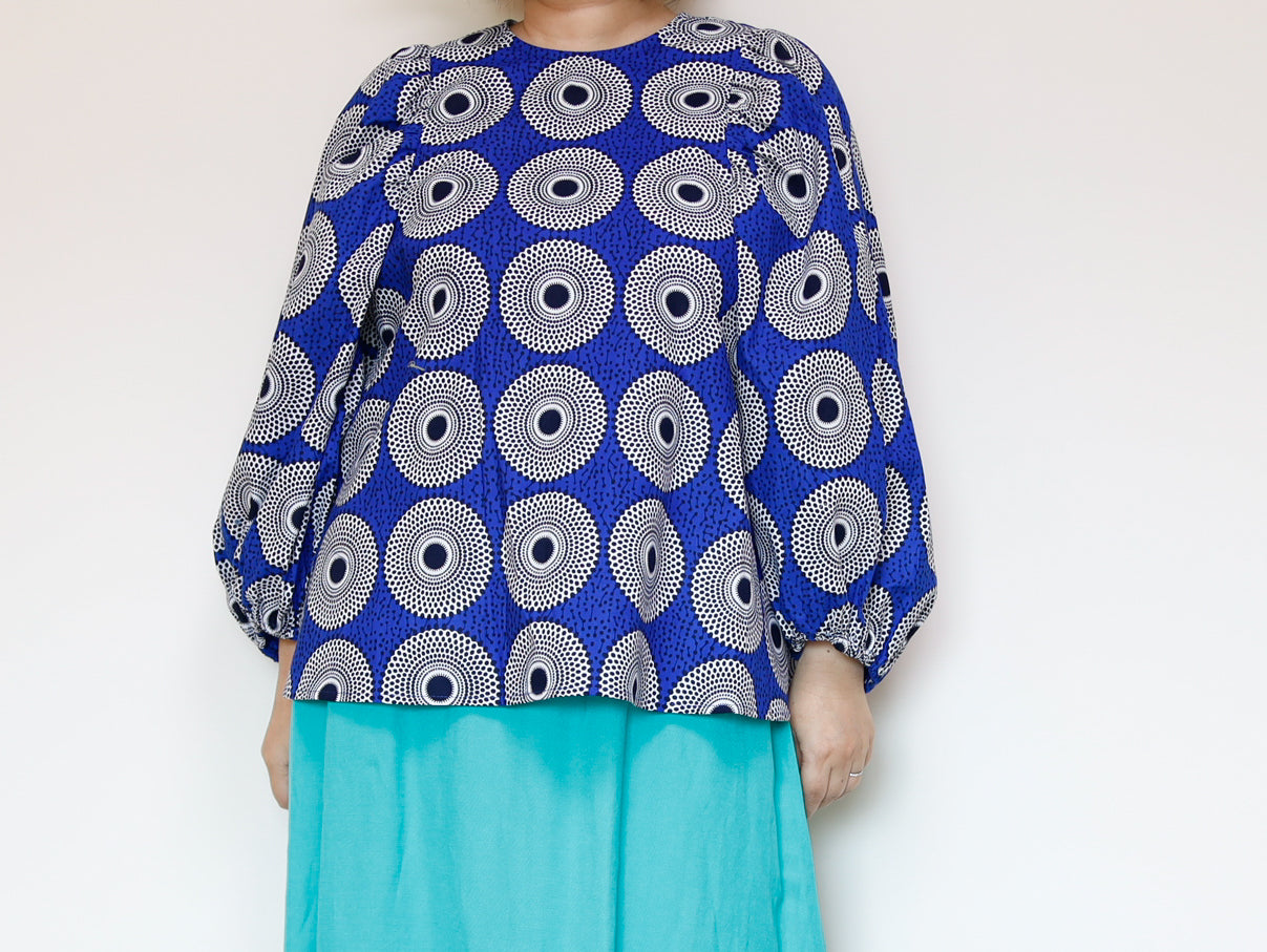 <T37-001> AFRICAN PRINT BLOUSE