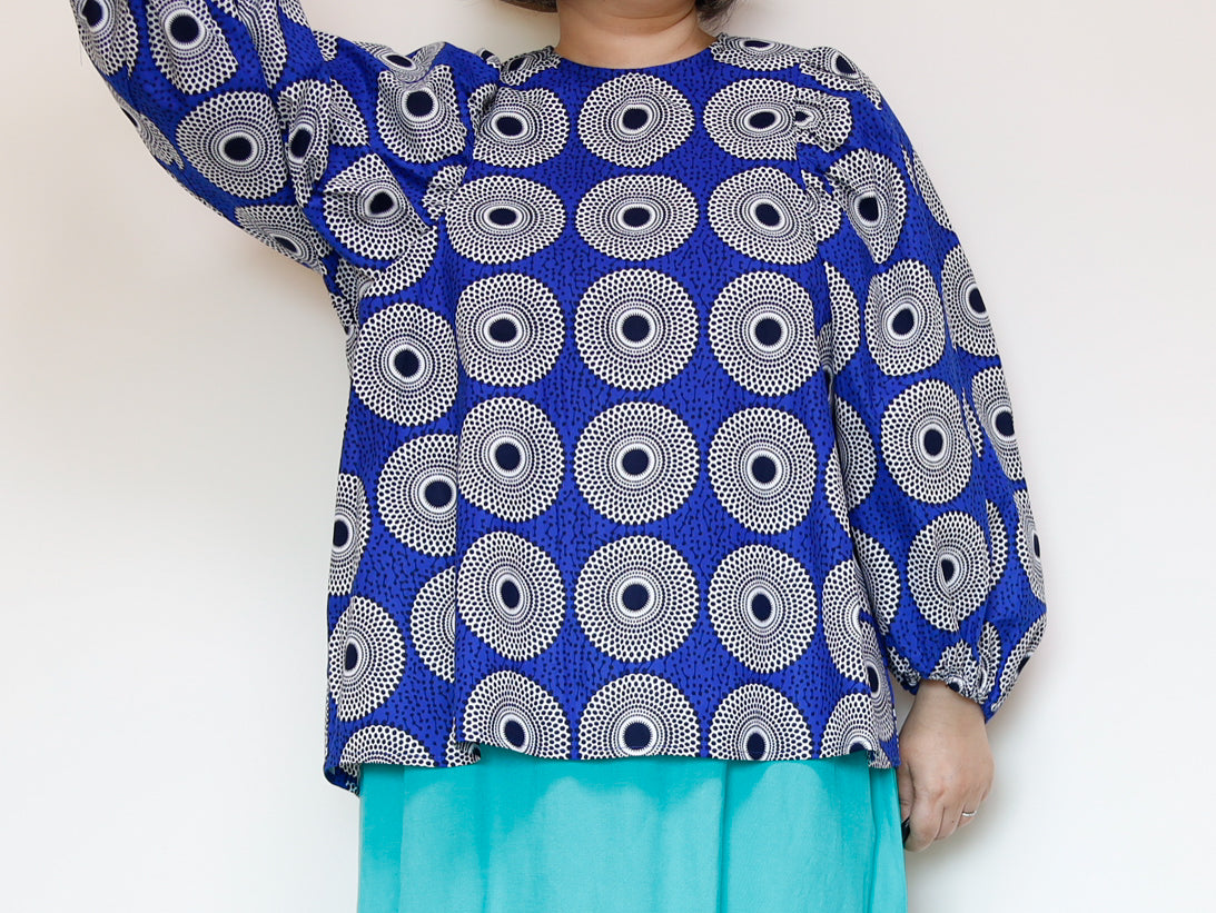 <T37-001> AFRICAN PRINT BLOUSE