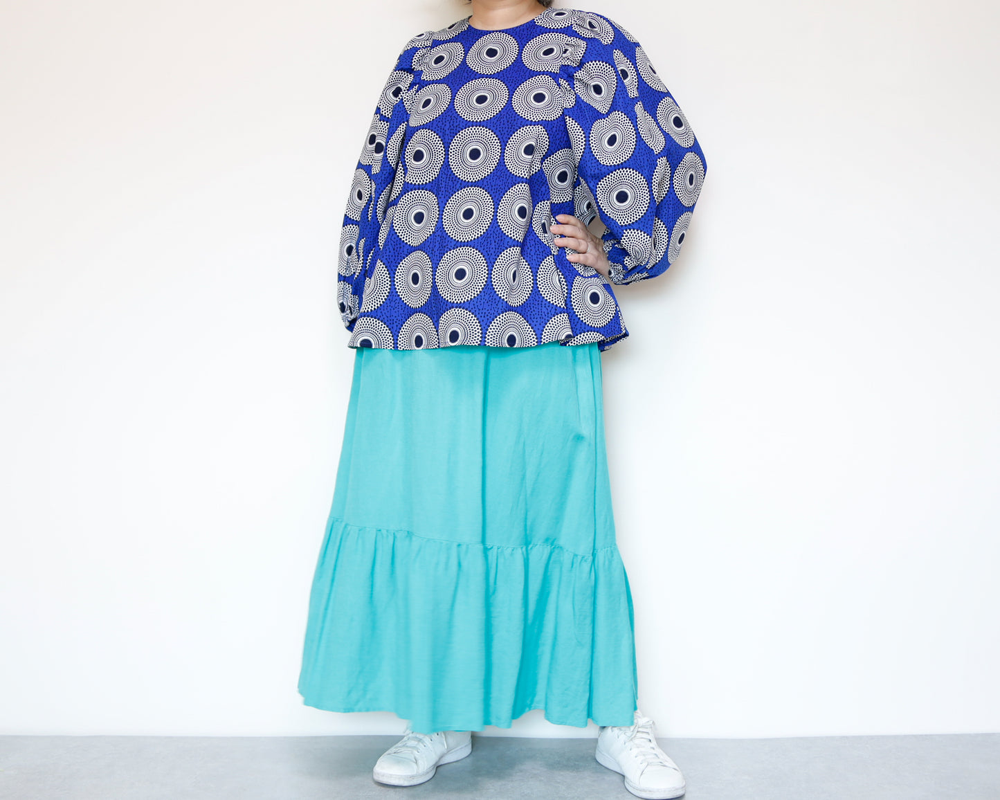 <T37-001> AFRICAN PRINT BLOUSE