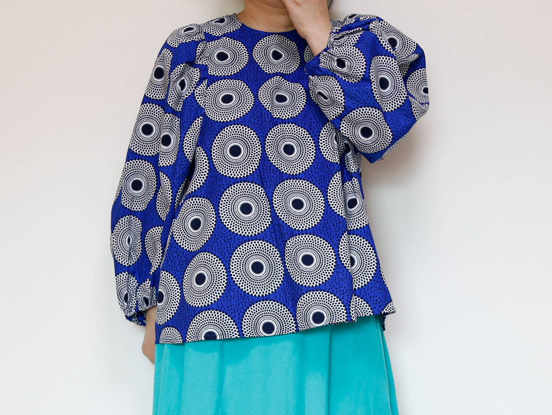 <T37-001> AFRICAN PRINT BLOUSE