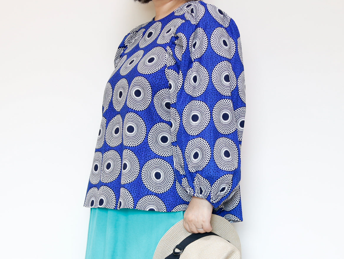 <T37-001> AFRICAN PRINT BLOUSE