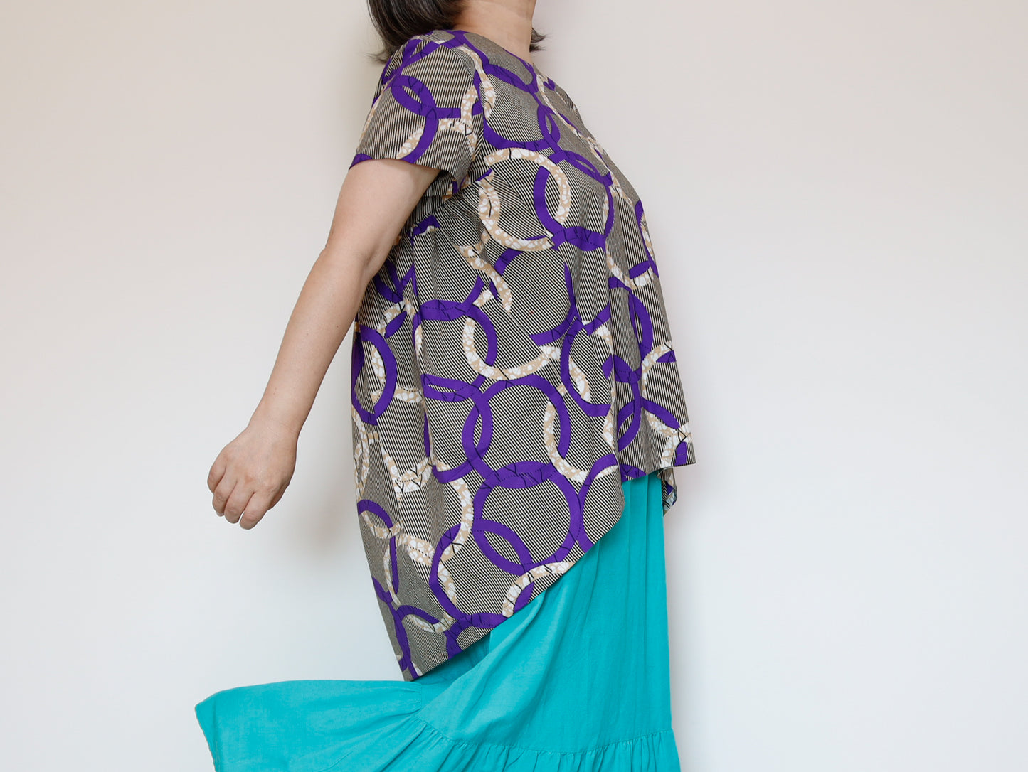 <T38-001> AFRICAN PRINT TOP