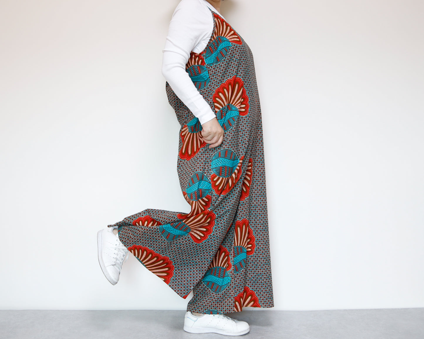 <D29J-001> AFRICAN PRINT OVERALLS / SALOPETTE