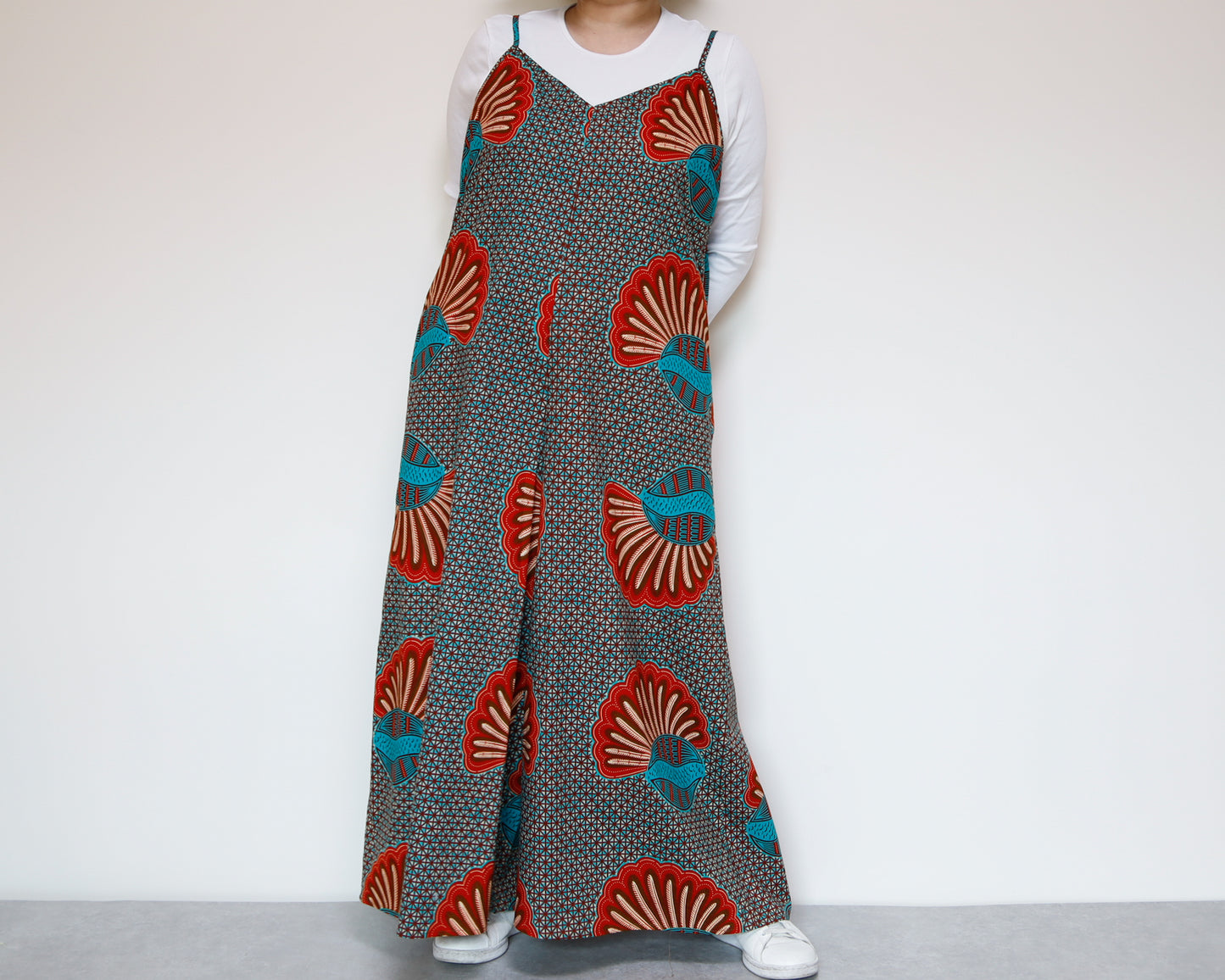<D29J-001> AFRICAN PRINT OVERALLS / SALOPETTE