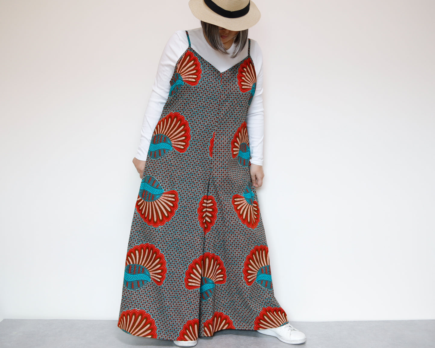 <D29J-001> AFRICAN PRINT OVERALLS / SALOPETTE