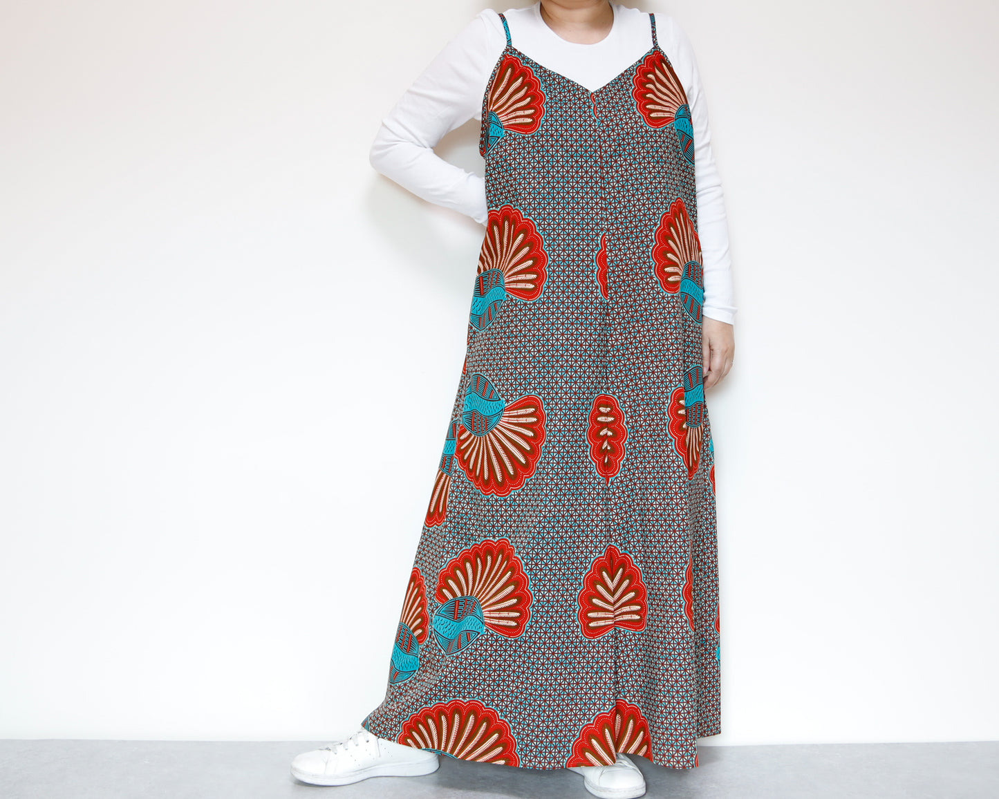 <D29J-001> AFRICAN PRINT OVERALLS / SALOPETTE