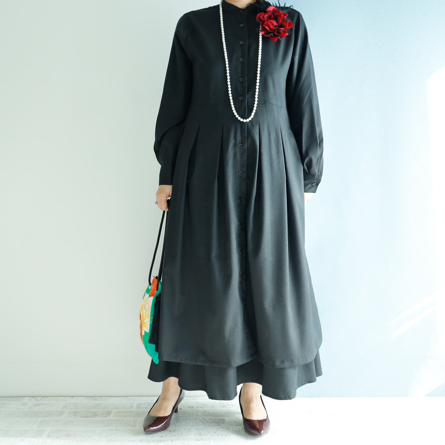 <D20NR> LONG SHIRT DRESS LINEN