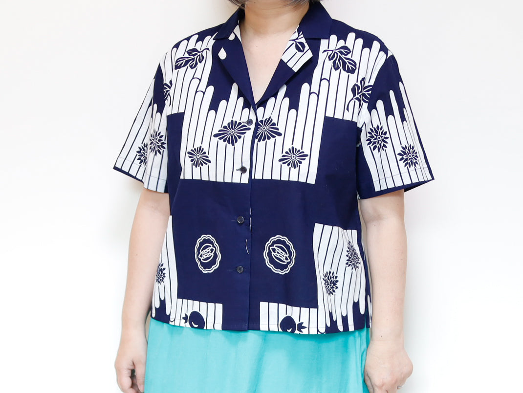 <T24K-003> ALOHA Shirt from YUKATA Summer Cotton Kimono