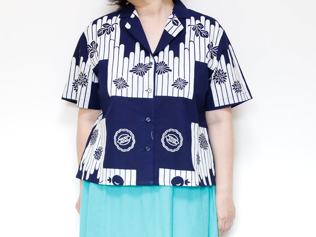 <T24K-003> ALOHA Shirt from YUKATA Summer Cotton Kimono