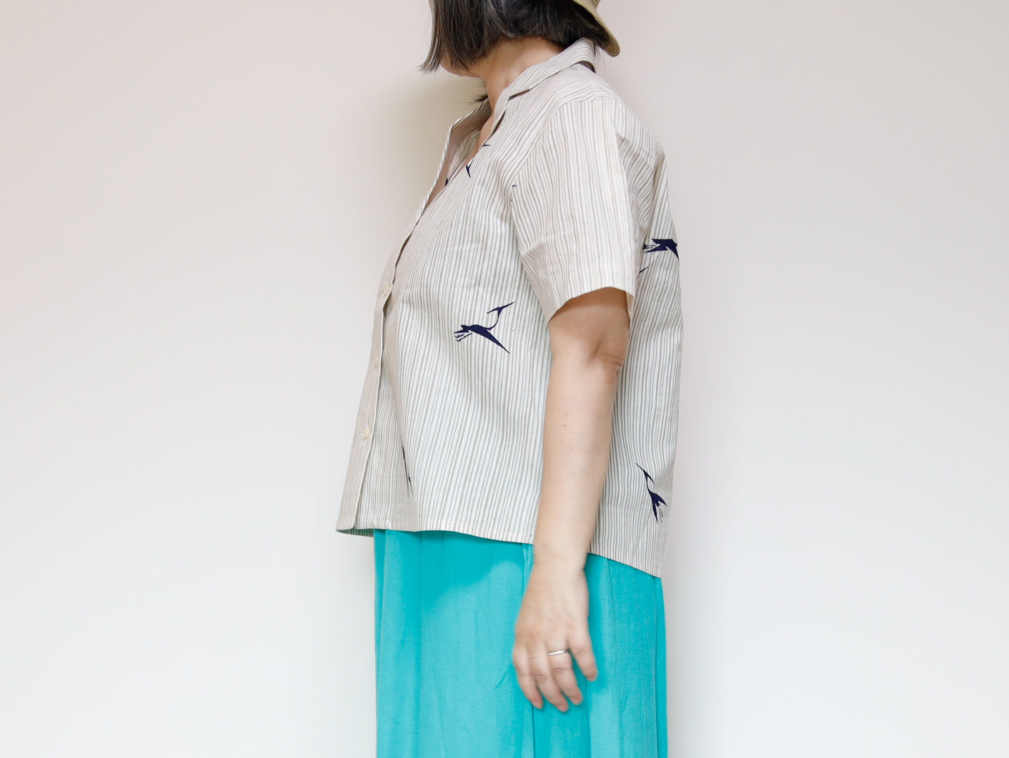<T24K-002> ALOHA Shirt from YUKATA Summer Cotton Kimono