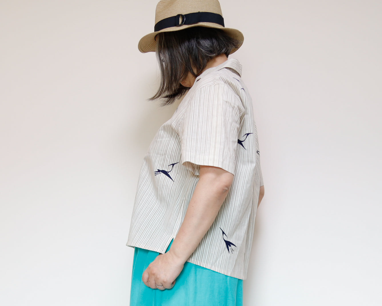 <T24K-002> ALOHA Shirt from YUKATA Summer Cotton Kimono