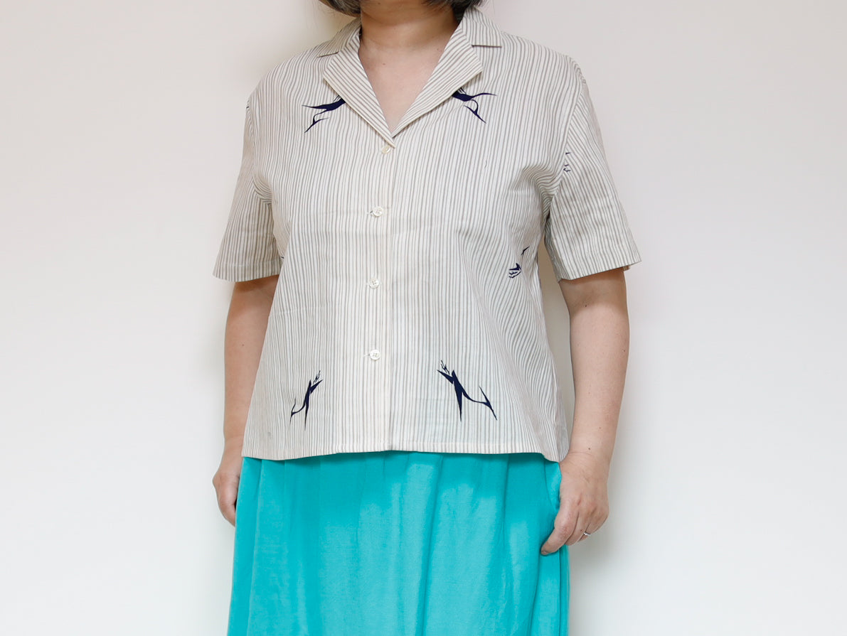 <T24K-002> ALOHA Shirt from YUKATA Summer Cotton Kimono