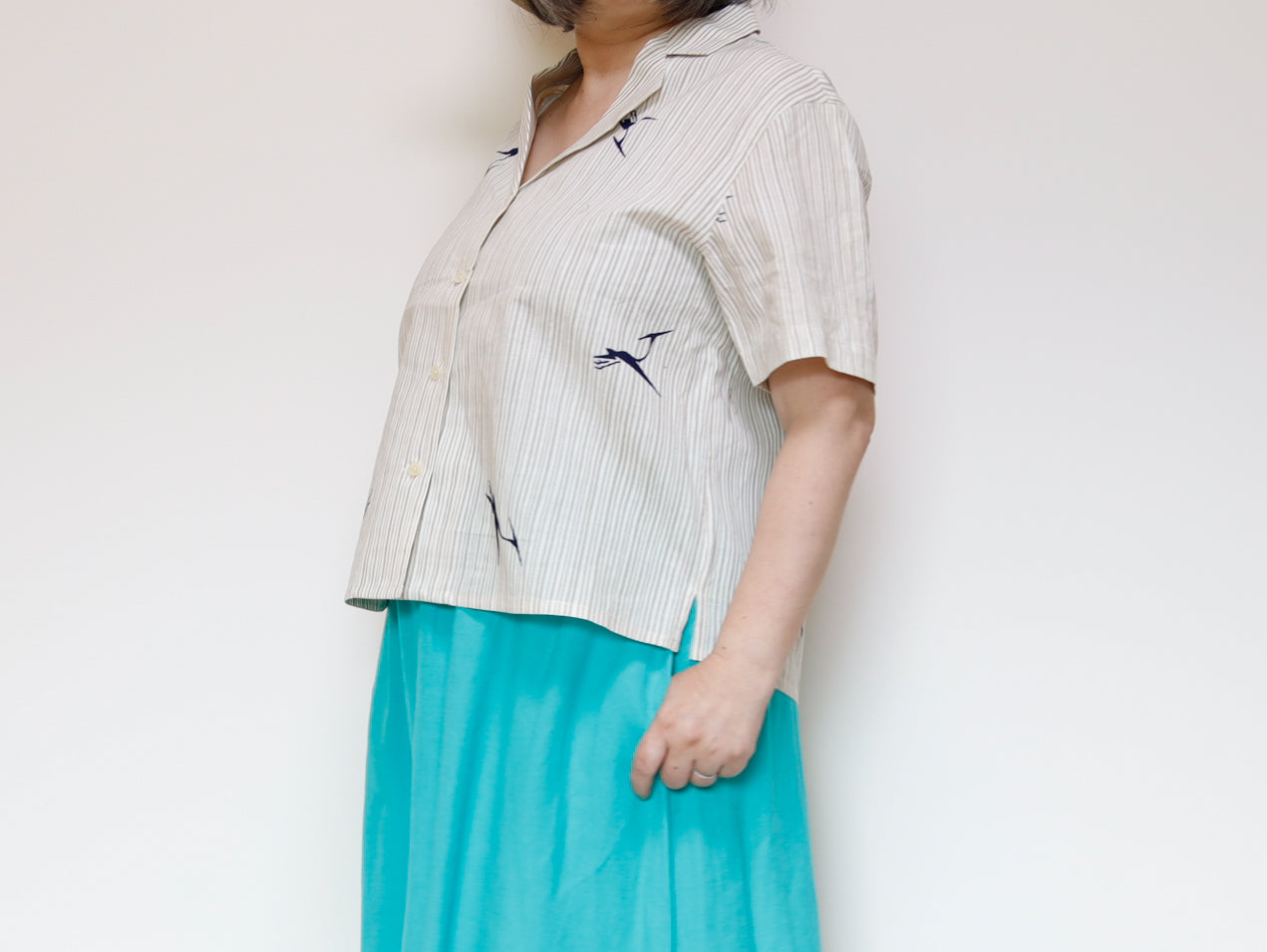 <T24K-002> ALOHA Shirt from YUKATA Summer Cotton Kimono
