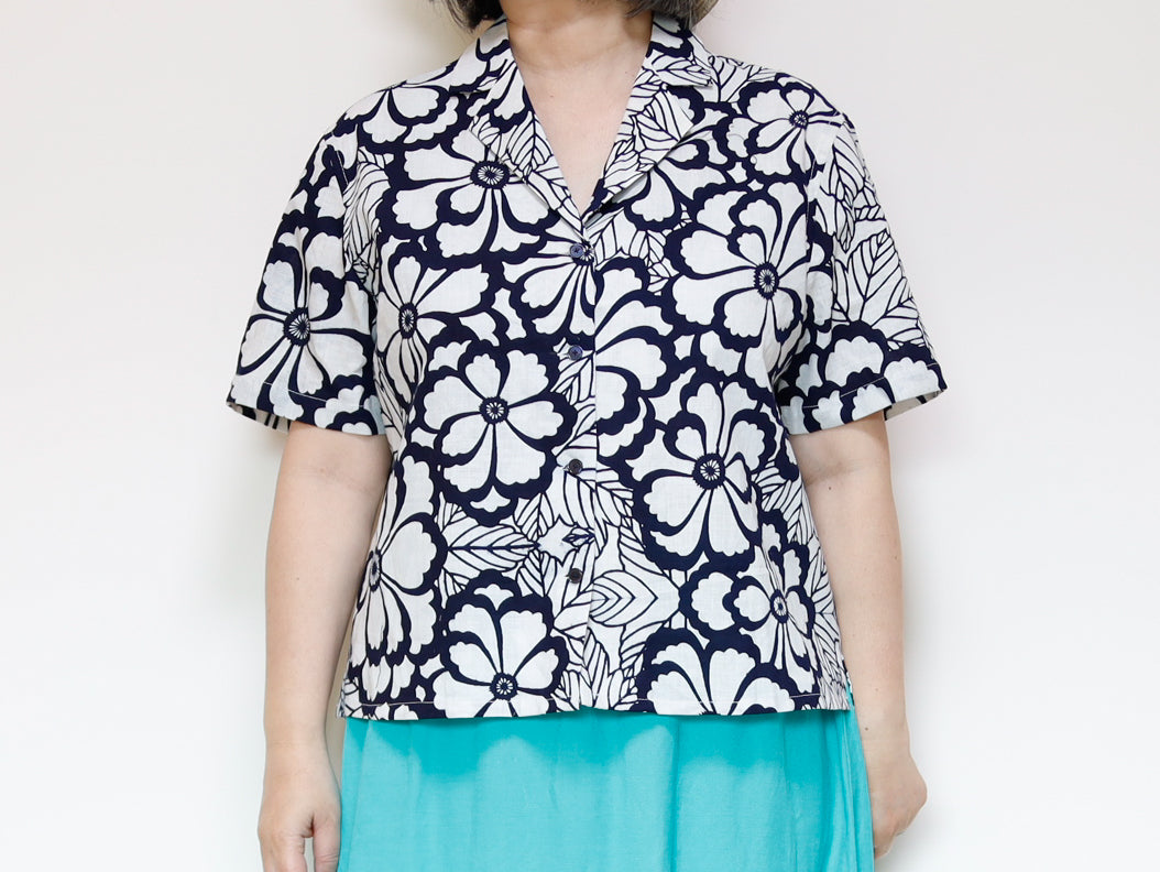 <T24K-001> ALOHA Shirt from YUKATA Summer Cotton Kimono