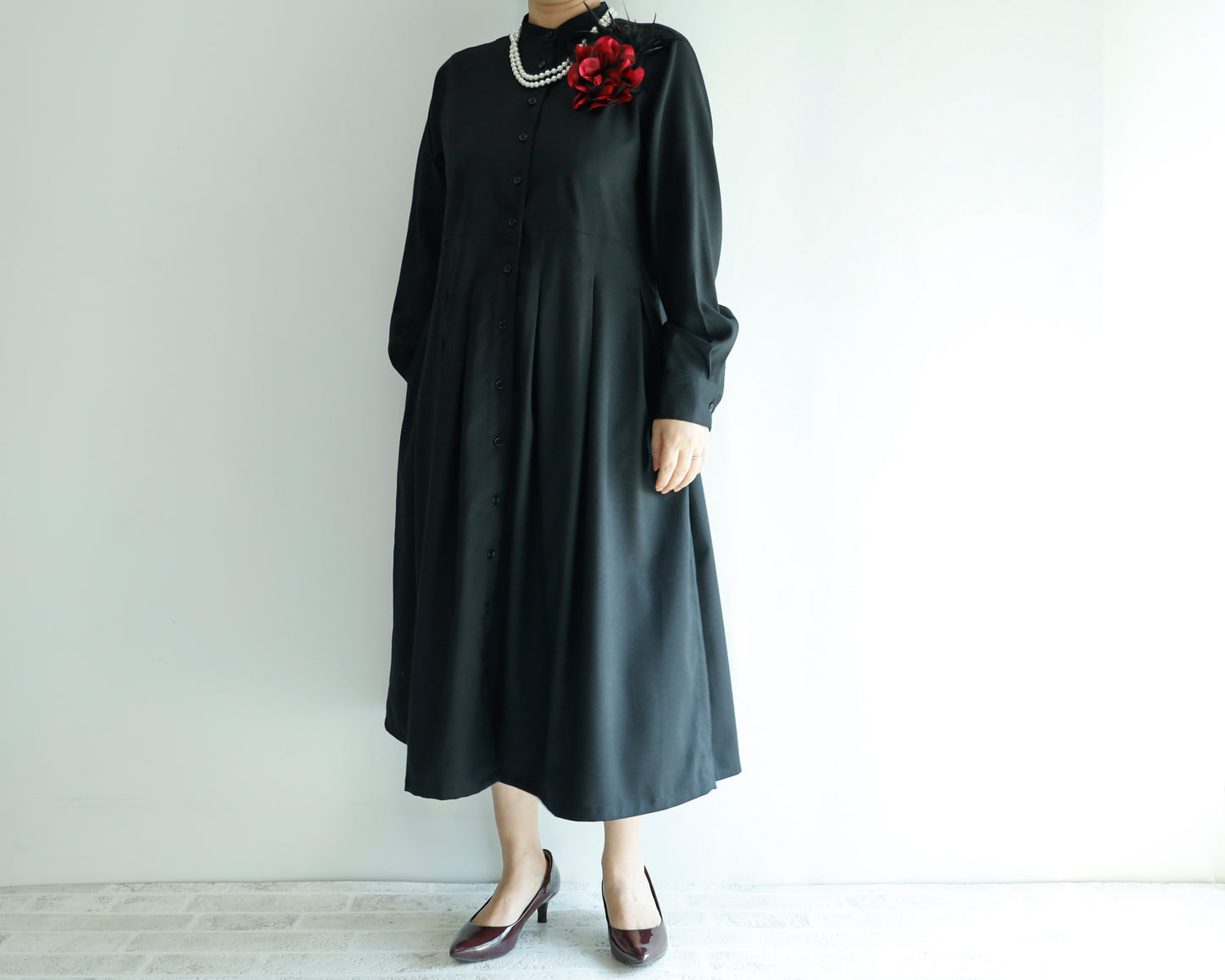 <D20NR> LONG SHIRT DRESS LINEN