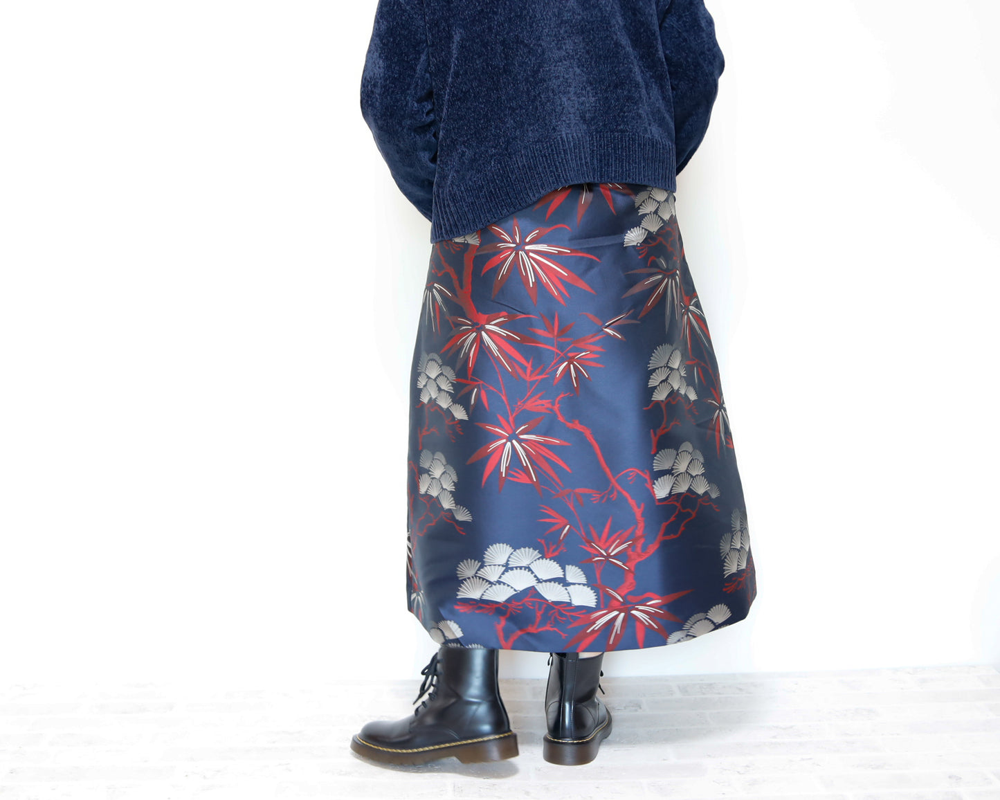 <S17BR80>KABUKI WOVEN TEXTILE Skirt  -Length 80cm