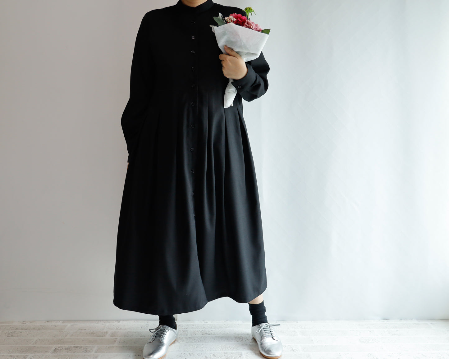 <D20NR> LONG SHIRT DRESS LINEN