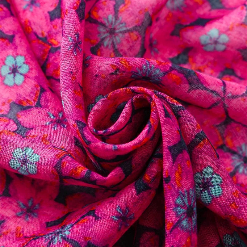 <A22> PRINTED Scarf PINK