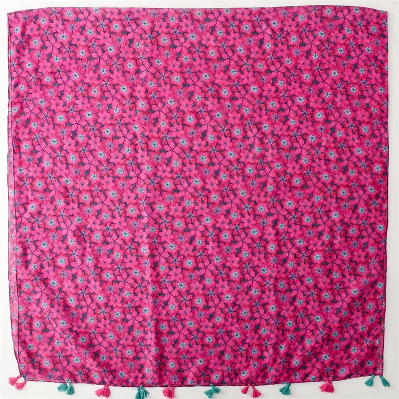 <A22> PRINTED Scarf PINK