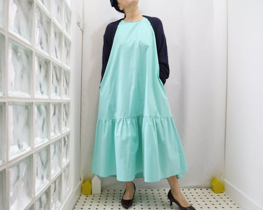 <D18M>  Drop ruffle maxi Dress Mint