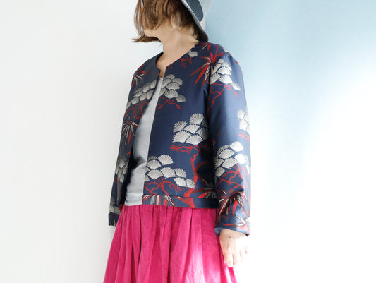 <J15BR>  CREW NECK Jacket -KABUKI