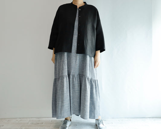 <J13NR-000>  SHIRT JACKET Jacket LINEN