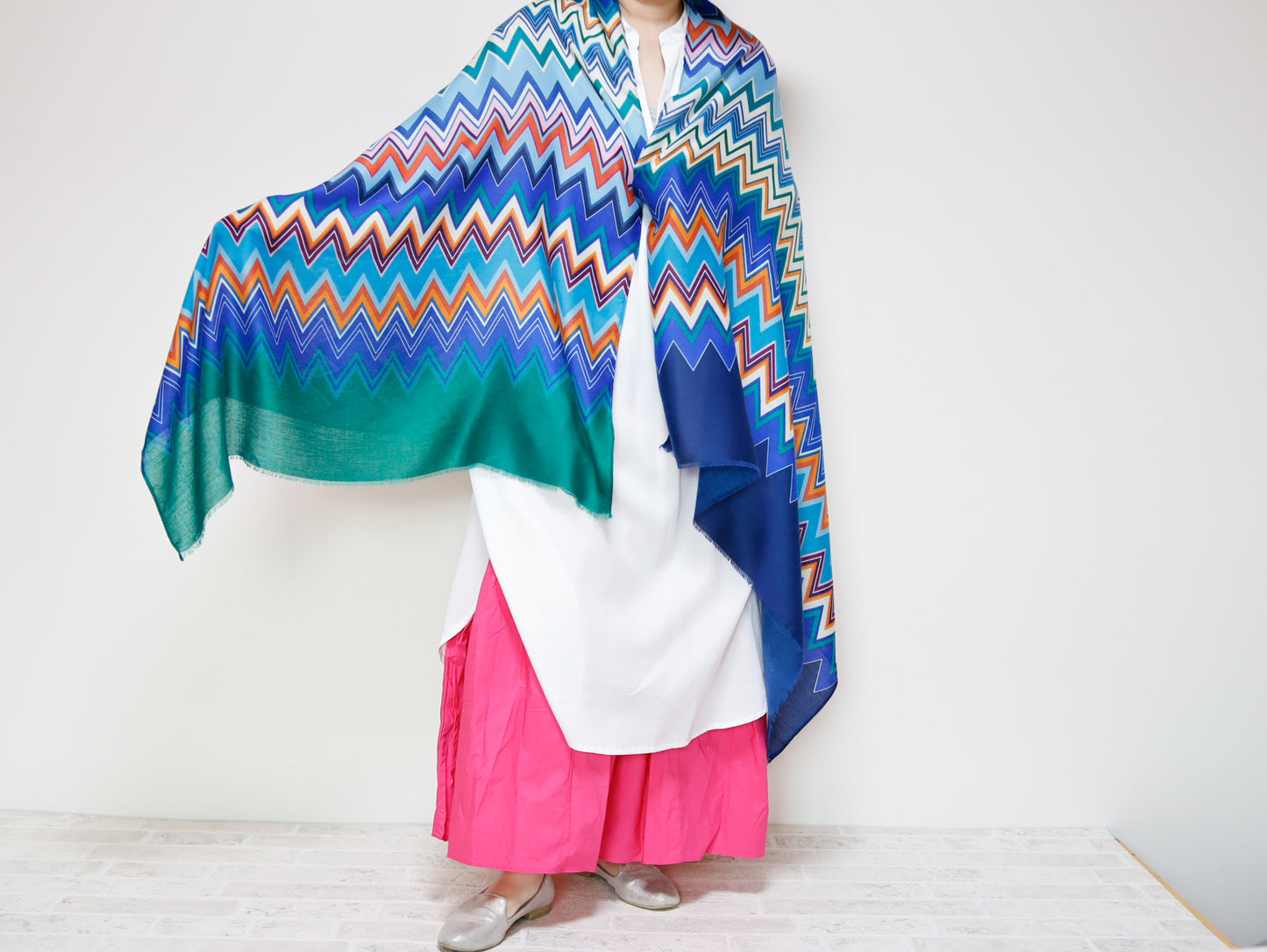 <A17> PRINTED Scarf ZIGZAG