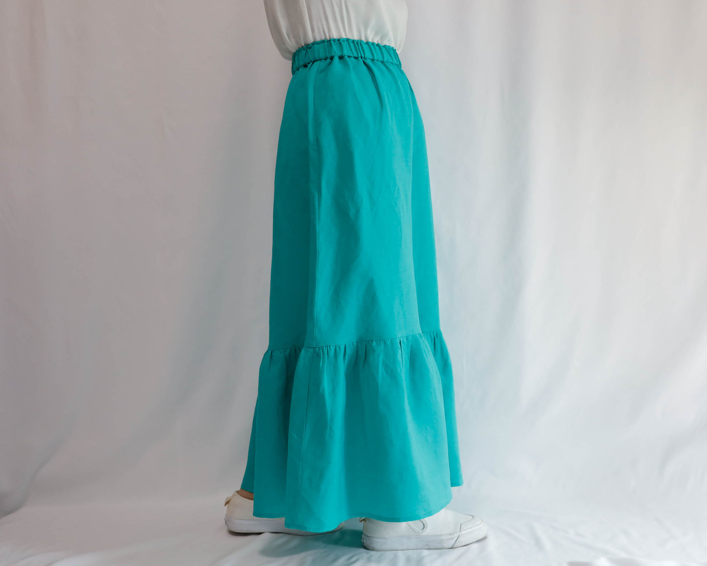 <S32V> LINEN RAYON SKIRT Green