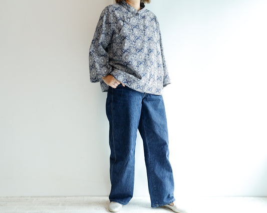 <T27NV> CHINOISERIE Blouse NAVY
