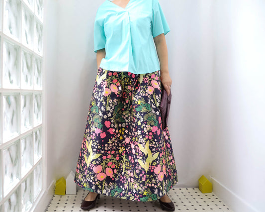 <RS20S17A90> CRAZY WOVEN Skirt  -Length 90cm