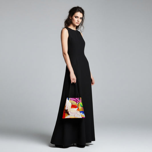 FUJIYAMA Bag L  -KIMONO ブラック鶴