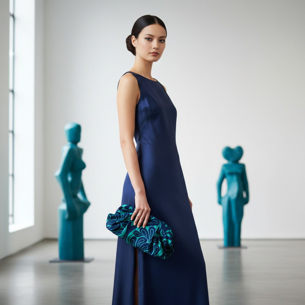 <B10V> COVENT GAEDEN GREEN CLUTCH BAG