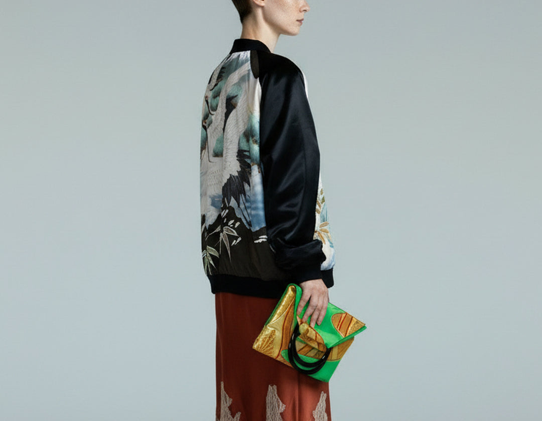 <J09-030> KIMONO BOMBER Jacket  -Mens M  Ladys XL