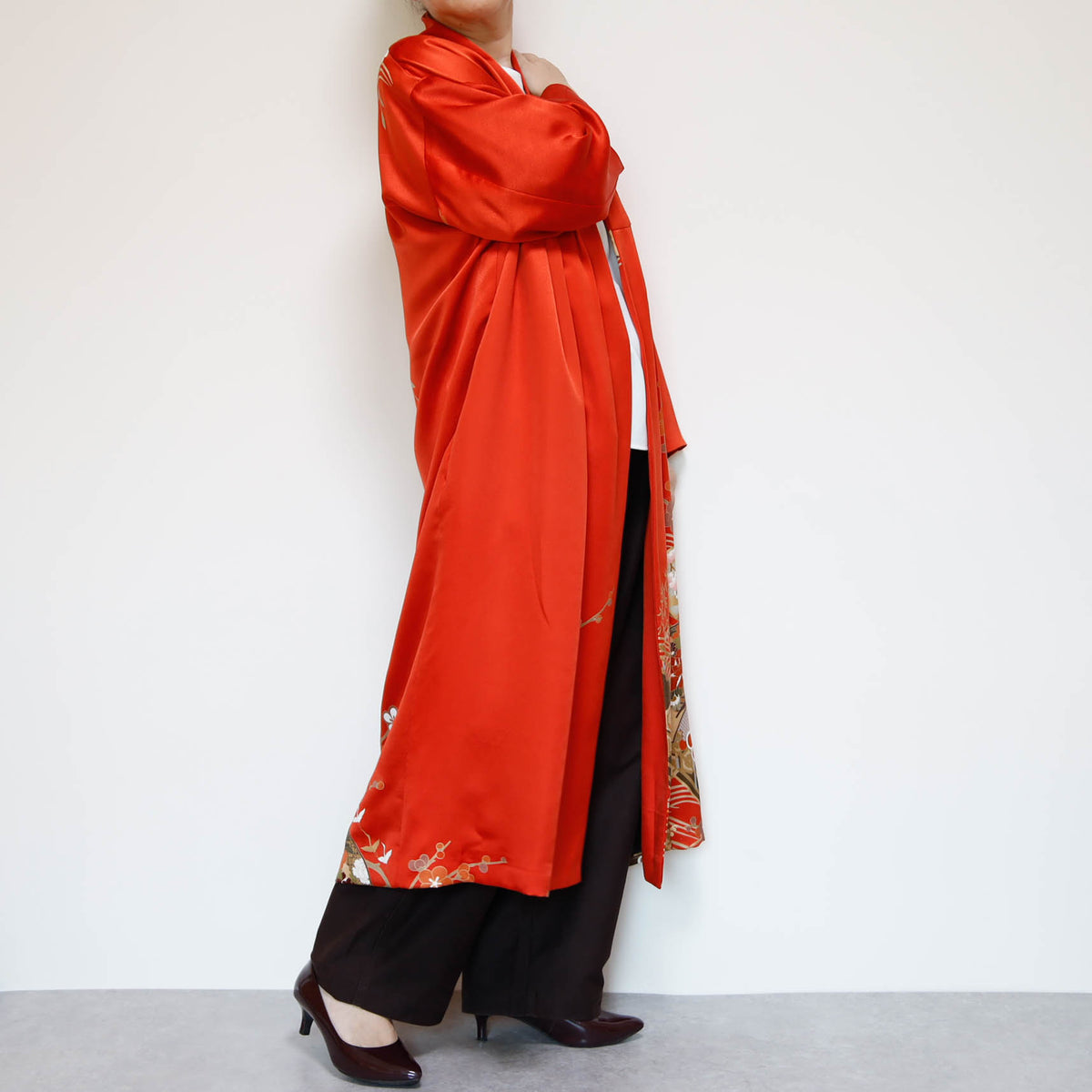 KIMONO Long COAT -ORANGE