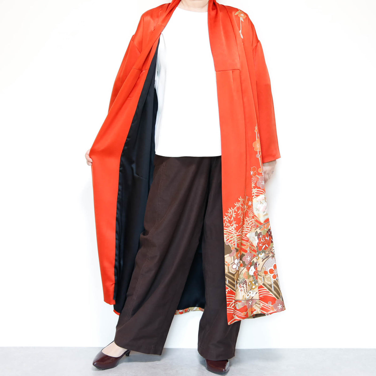 KIMONO Long COAT -ORANGE