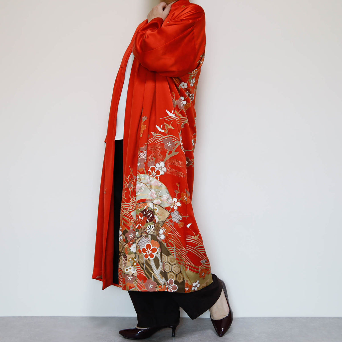 KIMONO Long COAT -ORANGE