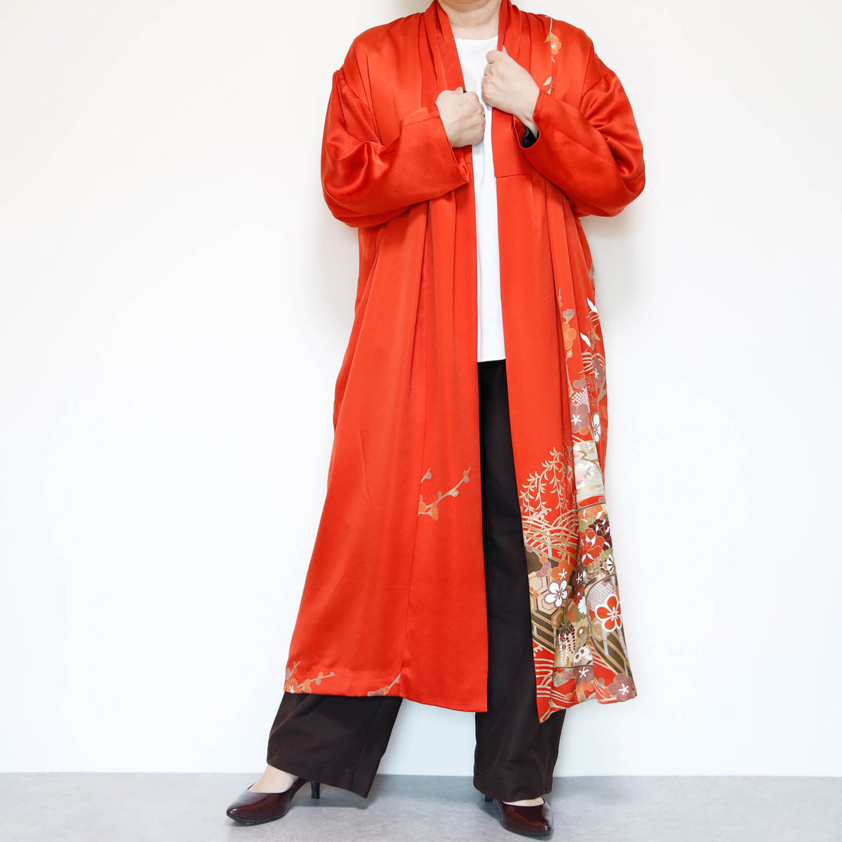 KIMONO Long COAT -ORANGE