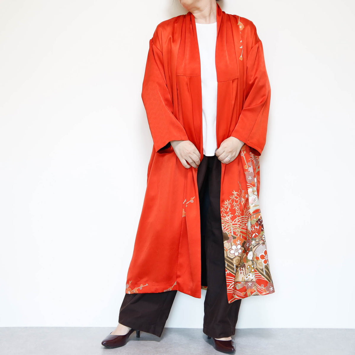 KIMONO Long COAT -ORANGE