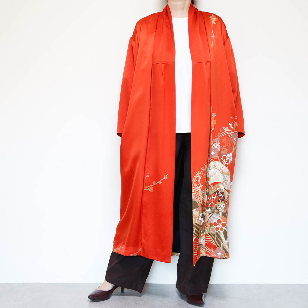 KIMONO Long COAT -ORANGE