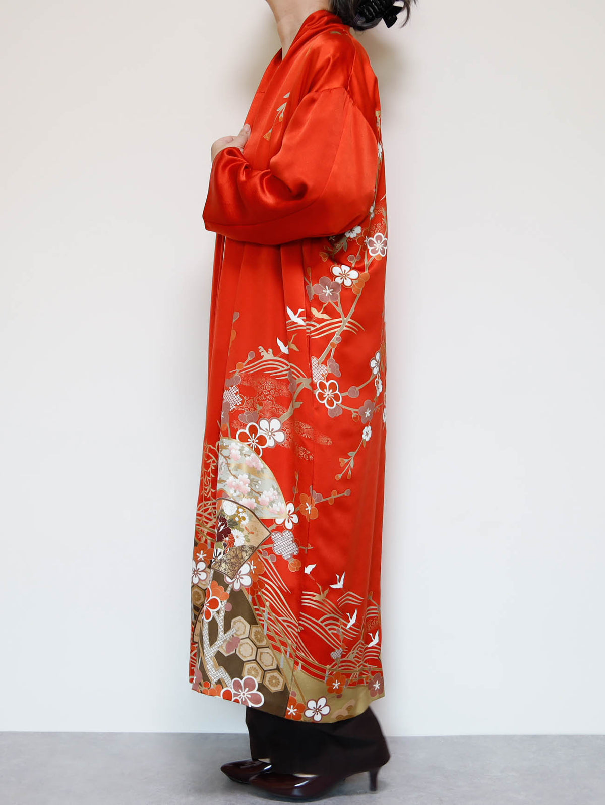 KIMONO Long COAT -ORANGE