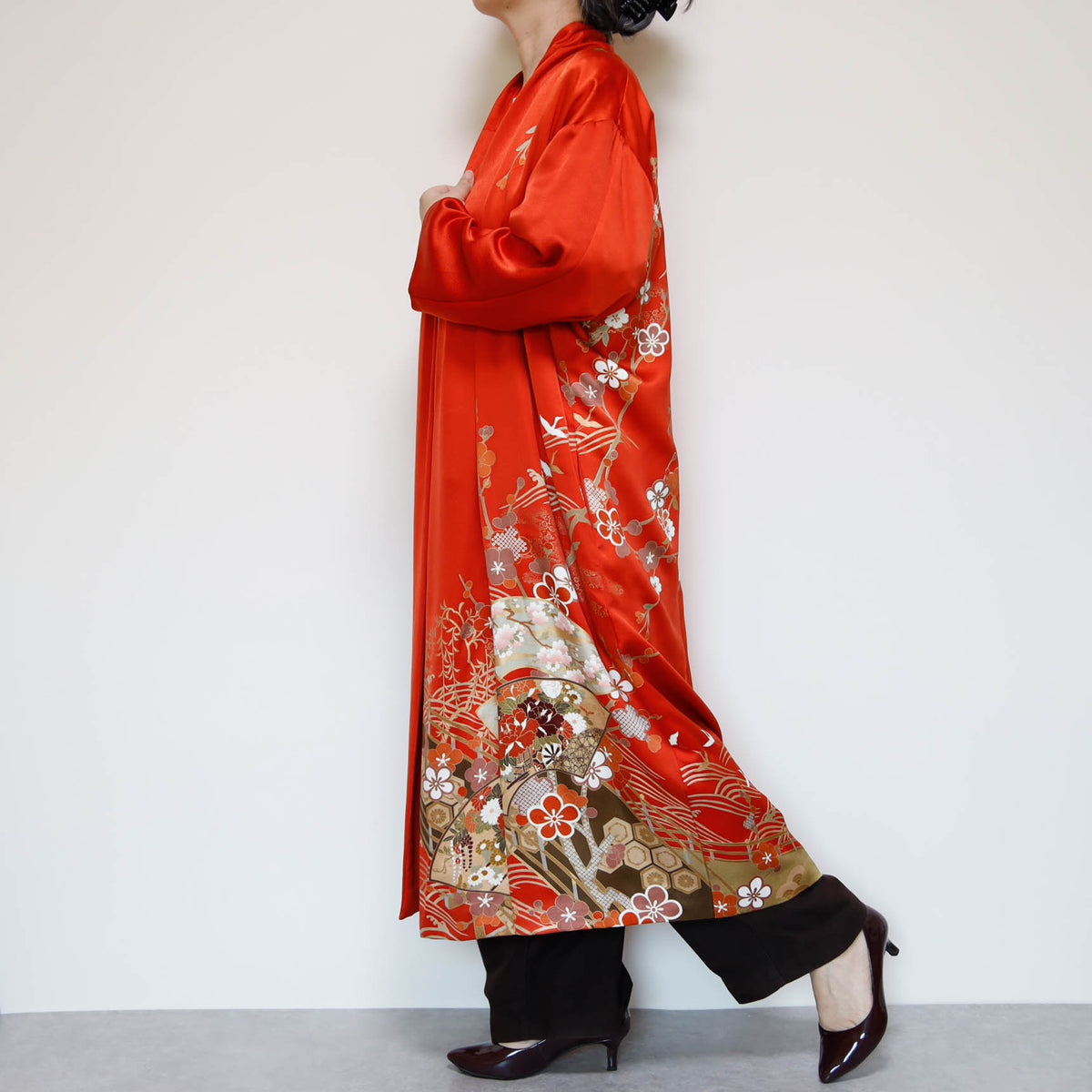 KIMONO Long COAT -ORANGE